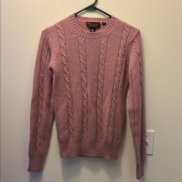 Pink cable knit Outlander sweater 100% wool size Small - Picture 1 of 8